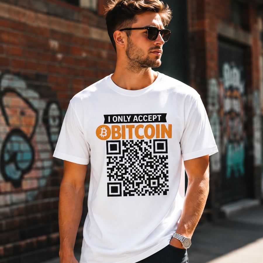 I Only Accept Bitcoin — Crypto Tee — Slick Licks Labs single drop T-shirt design
