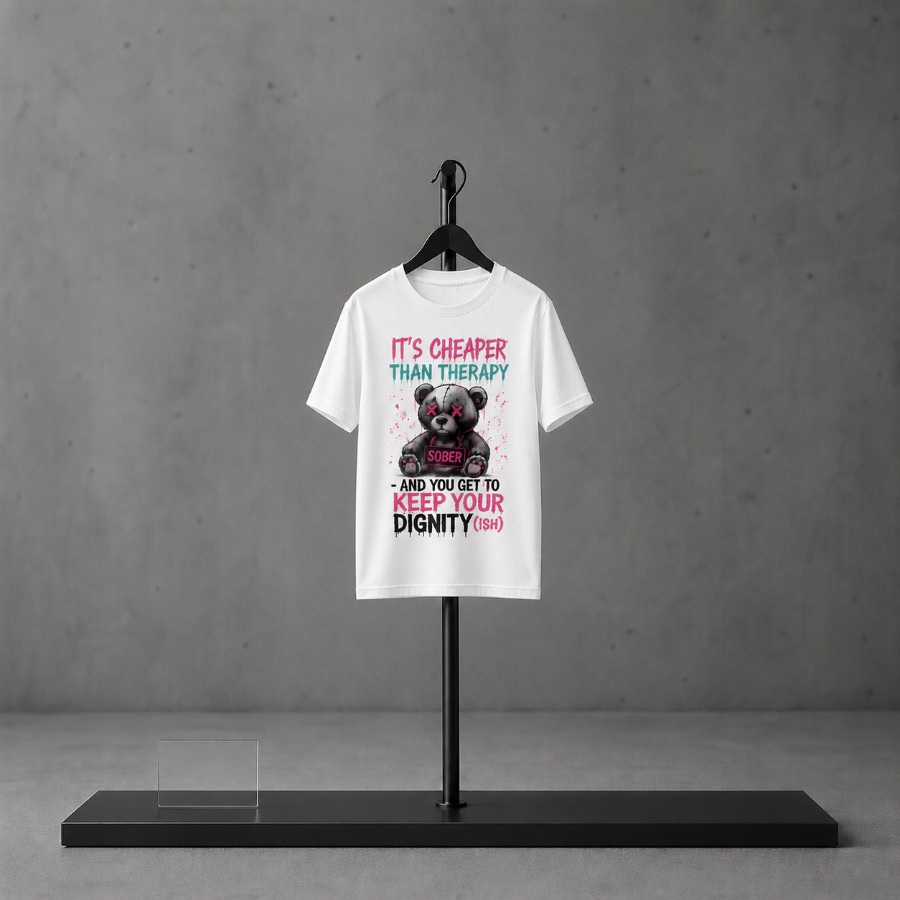 It's Cheaper Than Therapy — Slick Licks Labs single drop T-shirt design