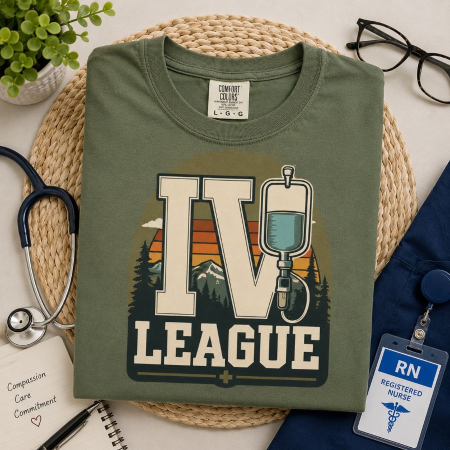 IV League — Retro Nurse Tee — Slick Licks Labs single drop T-shirt design