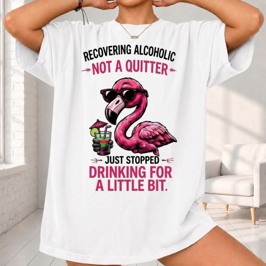 Recovering Alcoholic — Not a Quitter Tee — Slick Licks Labs single drop T-shirt design